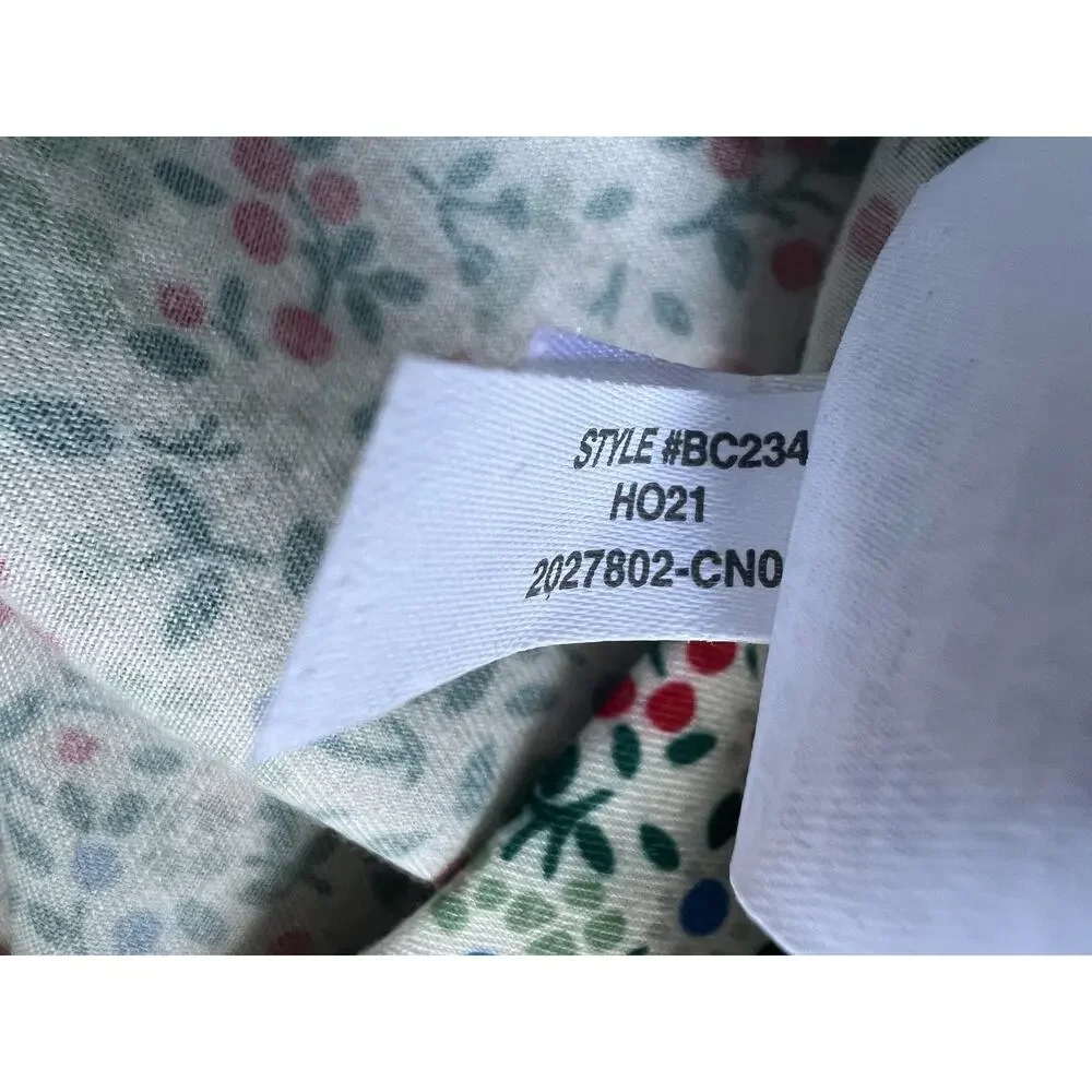 Crewcuts Sleepwear Nightgown Girls XL 12-14 White Floral Button Front Ruffle‎ PJ